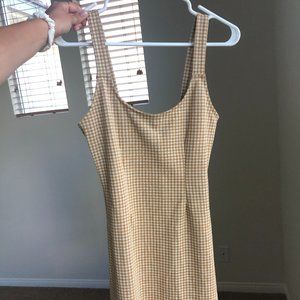 YELLOW GINGHAM MINI DRESS